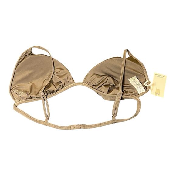 NWT Good American Shine Perfect Fit Brown Padded Triangle‎ Bikini Top Size 7 4X - Picture 2 of 6